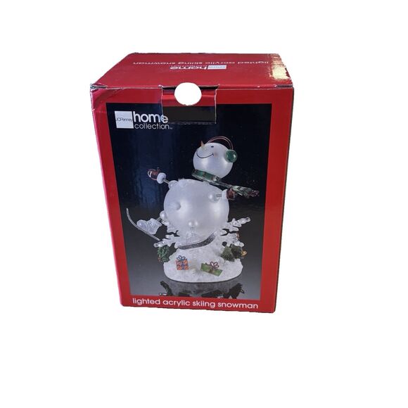JCPENNEY HOME COLLECTION LIGHTED ACRYLIC SKIING SNOWMAN W/BOX-RAINBOW COLORS! - Picture 11 of 15